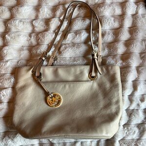 Michael Kors Cream Structured Leather Tote